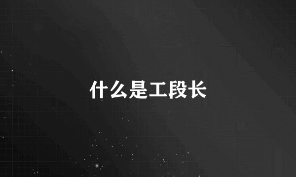 什么是工段长
