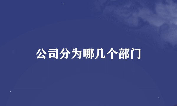公司分为哪几个部门