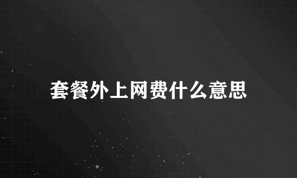 套餐外上网费什么意思