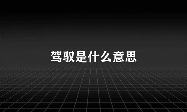 驾驭是什么意思