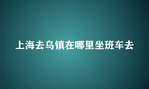 上海去乌镇在哪里坐班车去