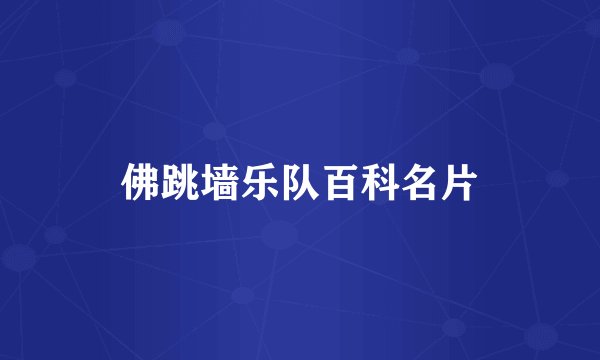 佛跳墙乐队百科名片
