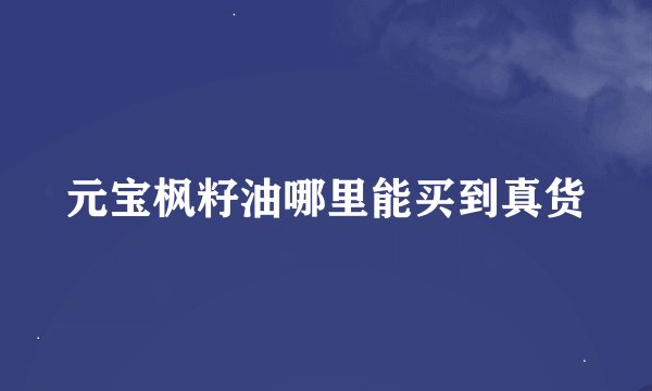 元宝枫籽油哪里能买到真货