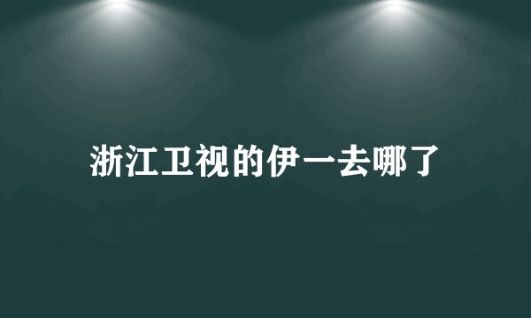 浙江卫视的伊一去哪了