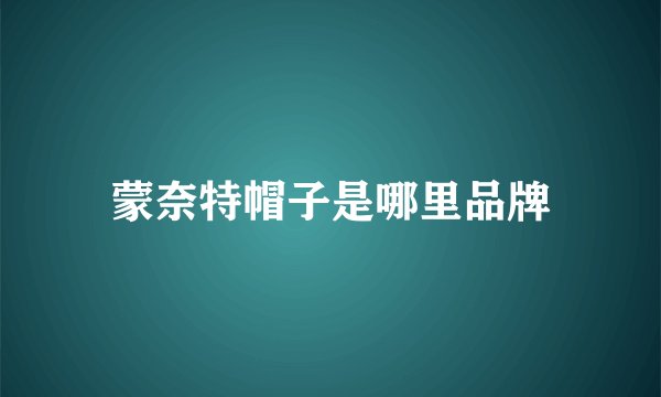 蒙奈特帽子是哪里品牌