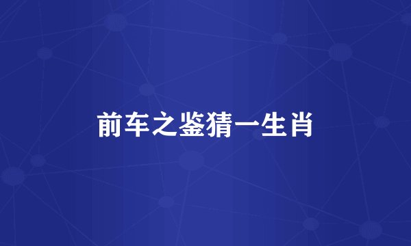 前车之鉴猜一生肖