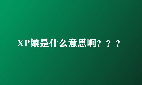 XP娘是什么意思啊？？？