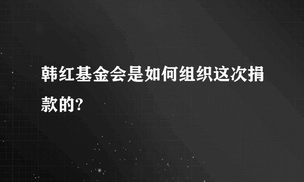 韩红基金会是如何组织这次捐款的?