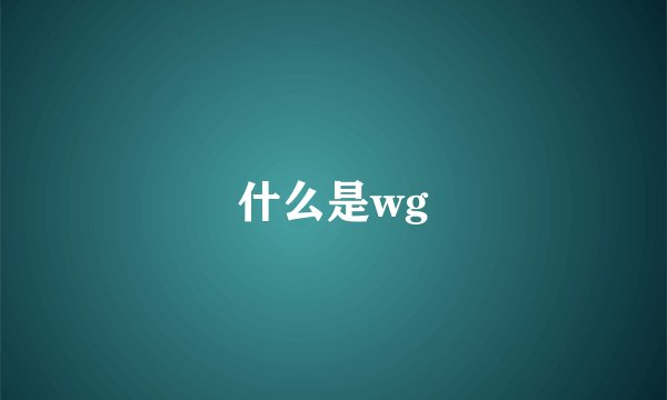 什么是wg