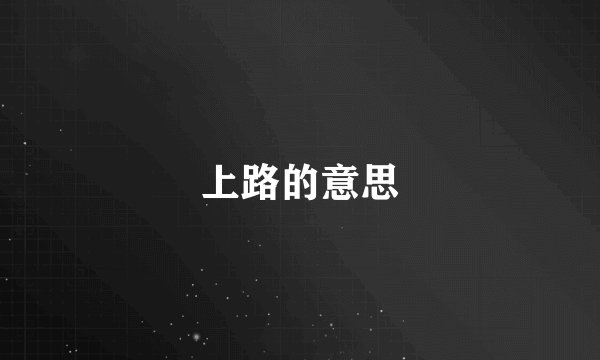 上路的意思