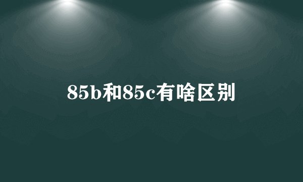 85b和85c有啥区别