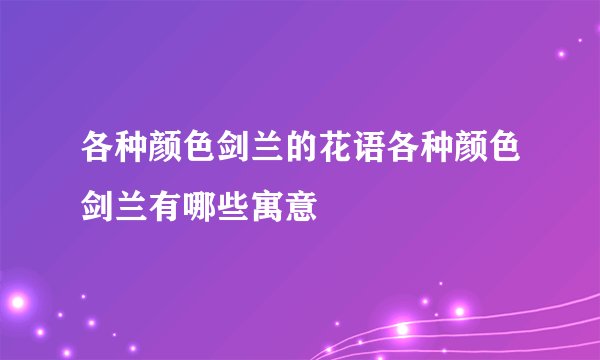 各种颜色剑兰的花语各种颜色剑兰有哪些寓意