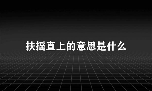 扶摇直上的意思是什么