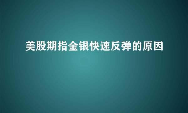 美股期指金银快速反弹的原因