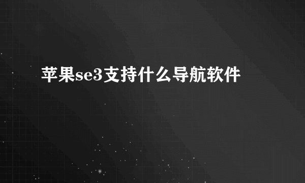 苹果se3支持什么导航软件
