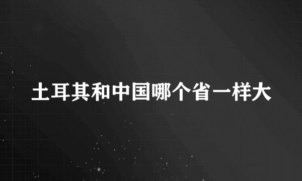 土耳其和中国哪个省一样大