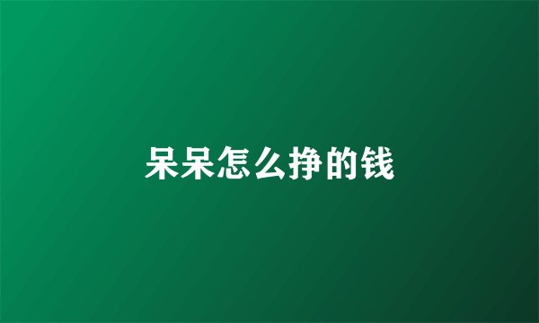 呆呆怎么挣的钱