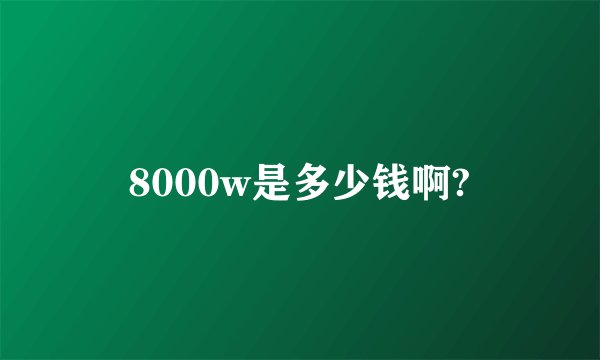 8000w是多少钱啊?