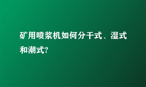 矿用喷浆机如何分干式、湿式和潮式?
