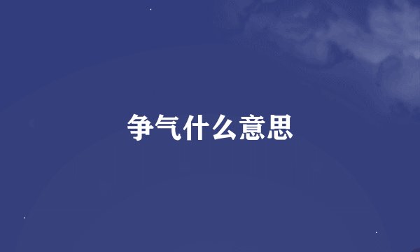 争气什么意思