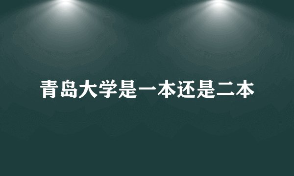 青岛大学是一本还是二本