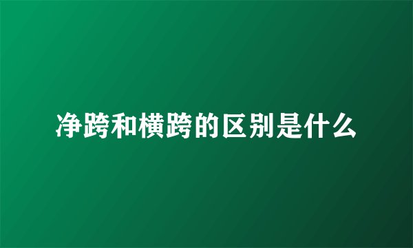 净跨和横跨的区别是什么