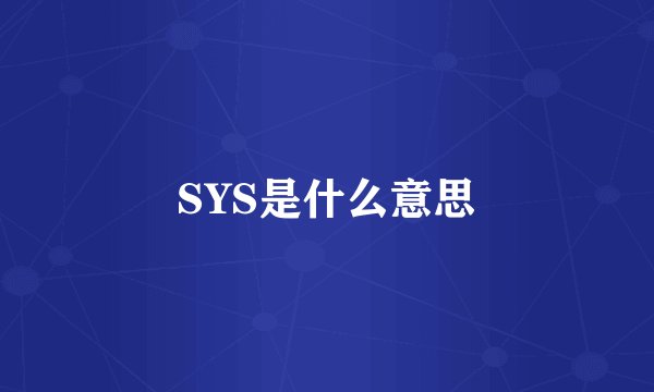 SYS是什么意思