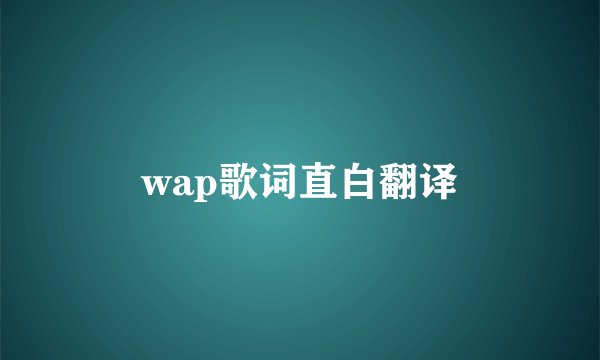 wap歌词直白翻译