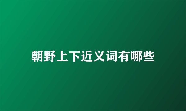 朝野上下近义词有哪些