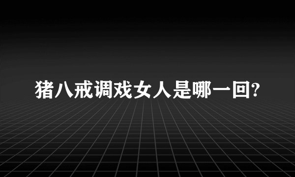 猪八戒调戏女人是哪一回?