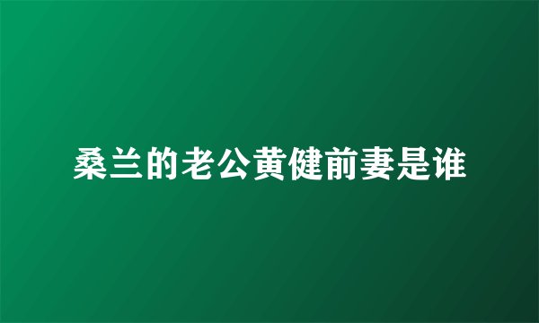 桑兰的老公黄健前妻是谁
