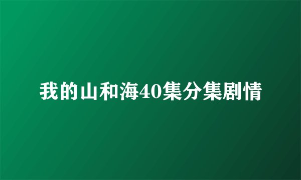 我的山和海40集分集剧情