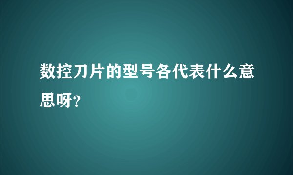 数控刀片的型号各代表什么意思呀？