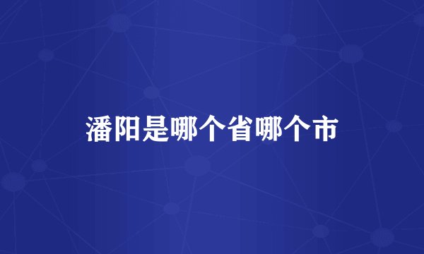 潘阳是哪个省哪个市