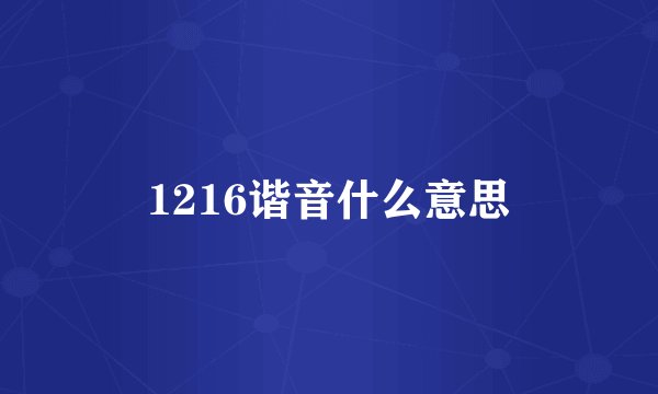 1216谐音什么意思