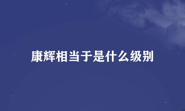 康辉相当于是什么级别