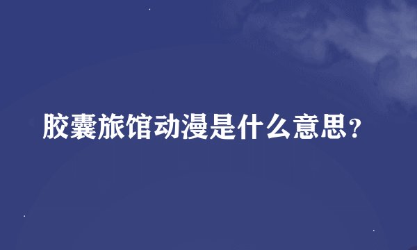 胶囊旅馆动漫是什么意思？