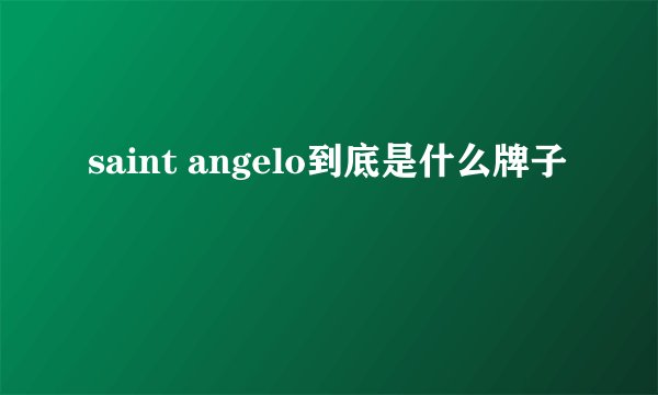 saint angelo到底是什么牌子