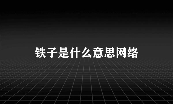 铁子是什么意思网络