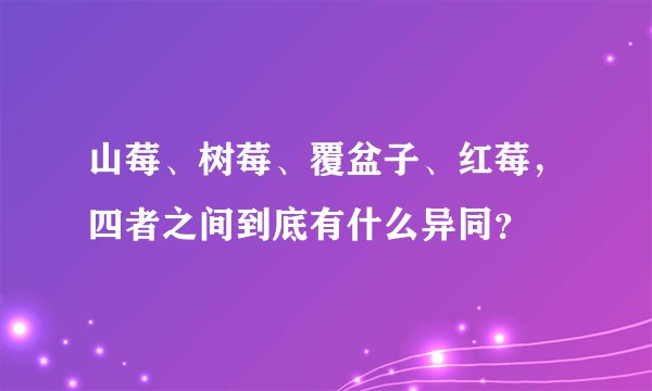 山莓、树莓、覆盆子、红莓，四者之间到底有什么异同？
