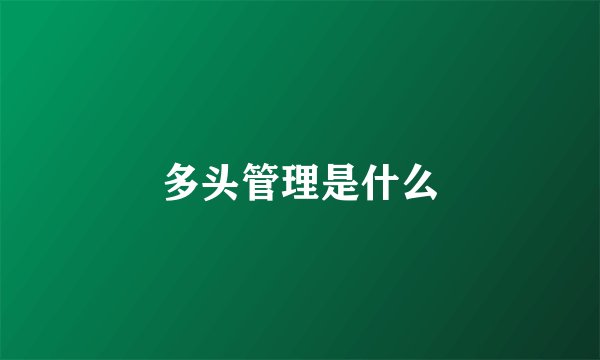 多头管理是什么