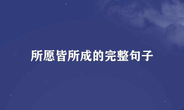 所愿皆所成的完整句子