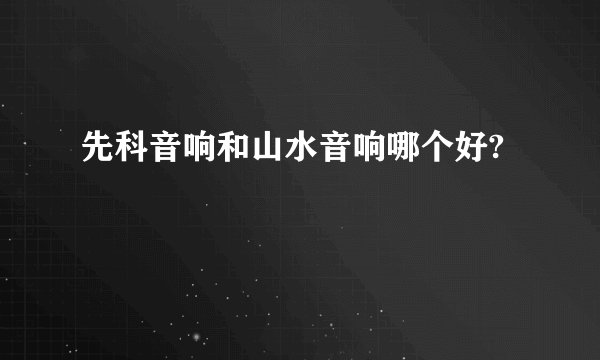 先科音响和山水音响哪个好?