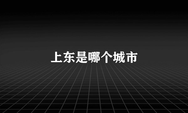 上东是哪个城市