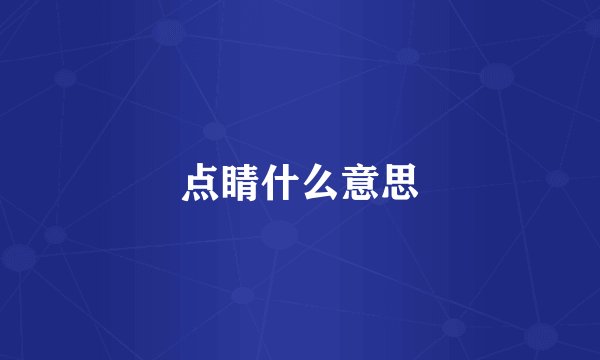 点睛什么意思