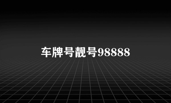 车牌号靓号98888