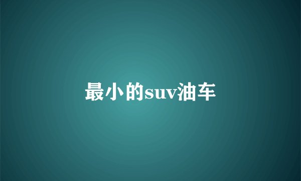 最小的suv油车
