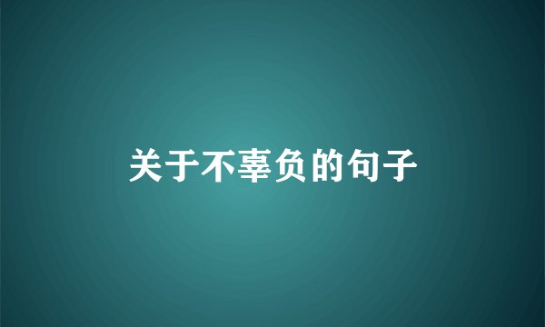关于不辜负的句子