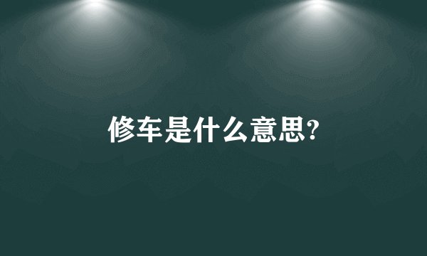 修车是什么意思?