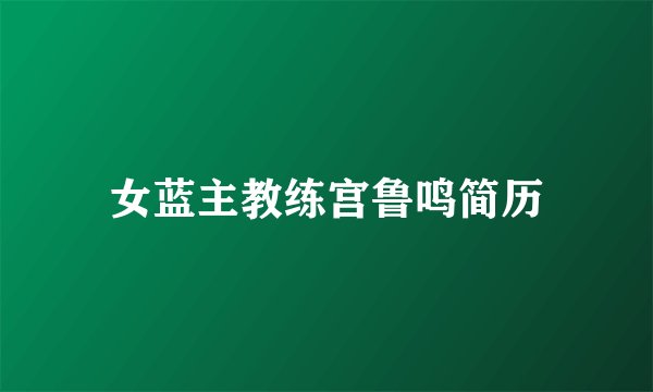 女蓝主教练宫鲁鸣简历
